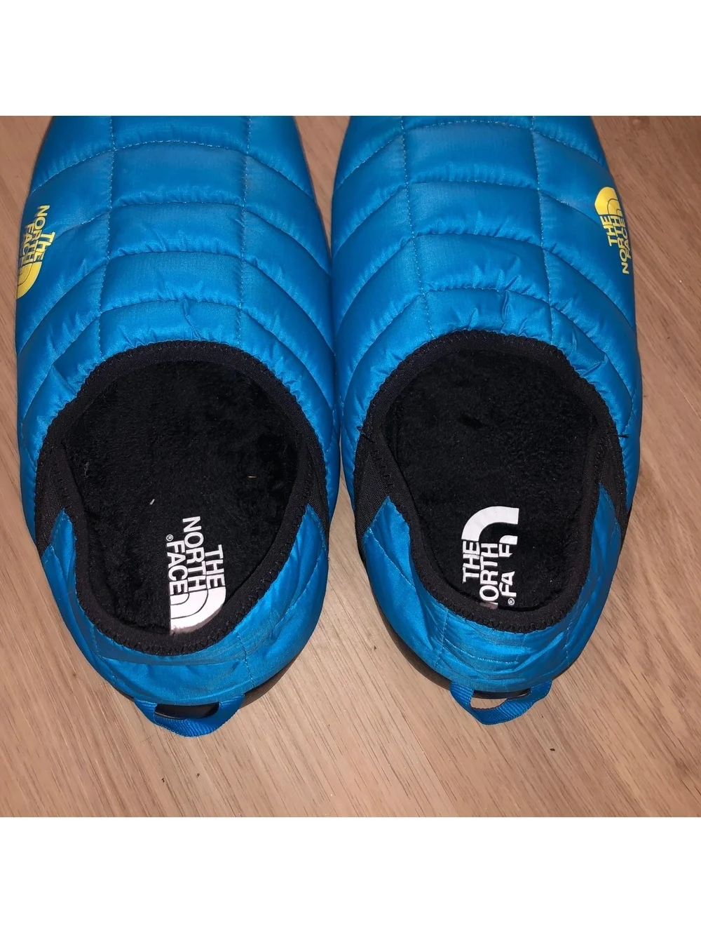 THE NORTH FACE THERMOBALL TRACTION MULE V SLIPPERS SHOES BLUE YELLOW MENS SZ 11
